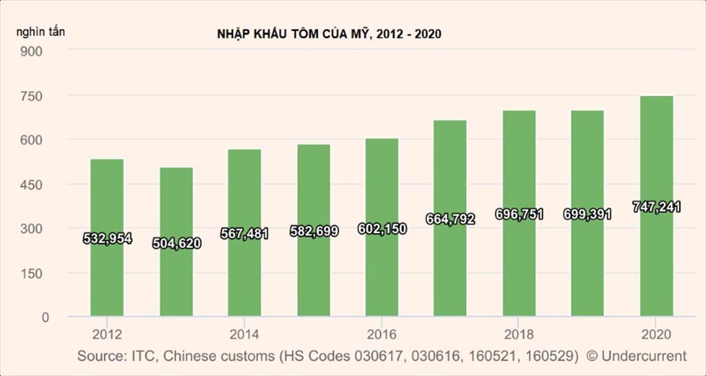 Trung Quốc và Mỹ trở thành cường quốc nhập khẩu tôm toàn cầu
