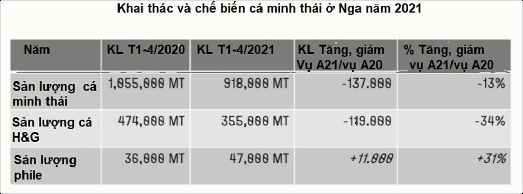 Giá cá minh thái tiếp tục tăng vì Nga Mỹ giảm cung và xuất khẩu của Trung Quốc khó khăn