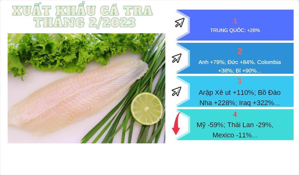 Tháng 22023 nhiều thị trường tăng nhập khẩu cá tra