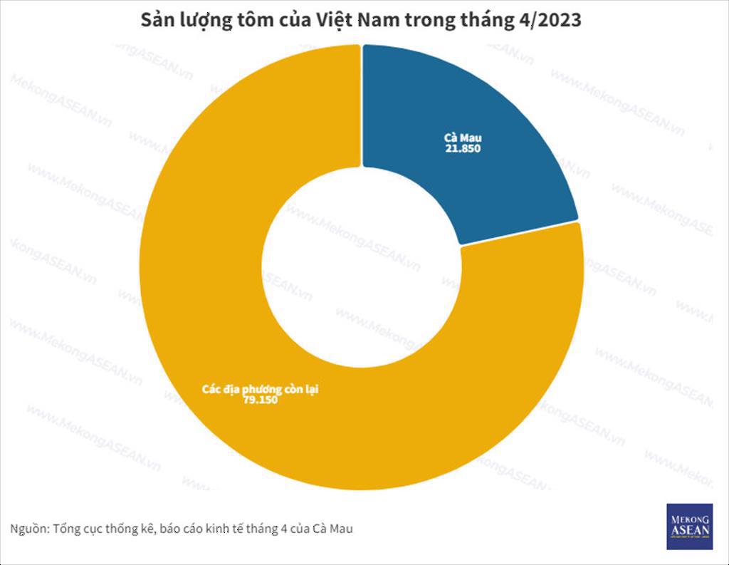 Cà Mau chiếm 21 tổng sản lượng tôm của Việt Nam trong tháng 42023